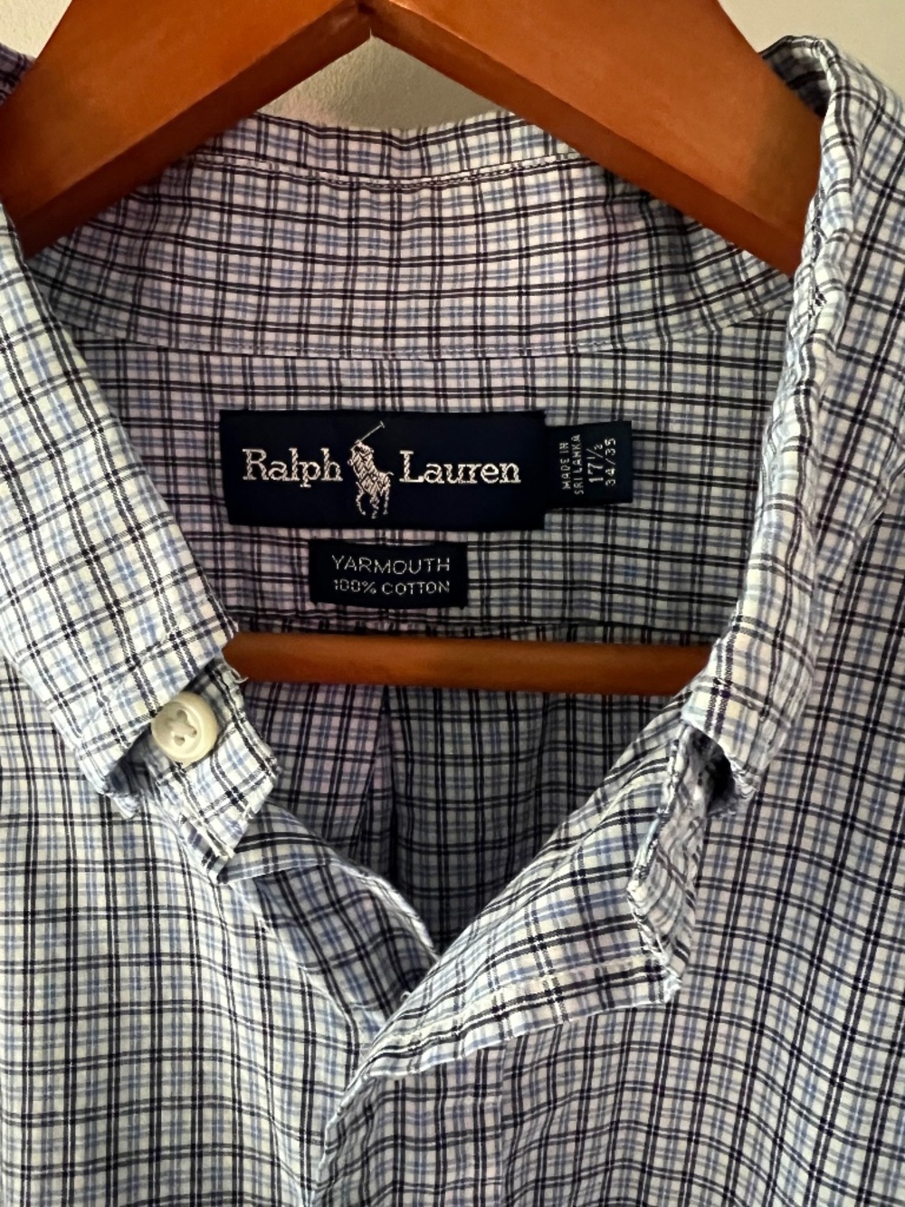 Ralph Lauren Men’s Button Down Shirt Size 171/2 34/35